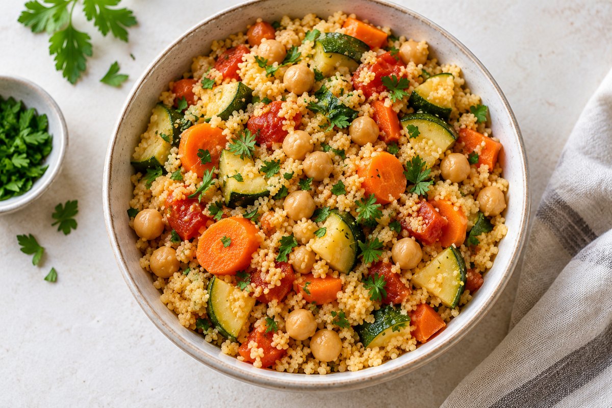 Couscous aux légumes et pois chiches